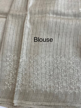 Pure desi tussar silk saree with embroidery - MTSS659(1) Chiku