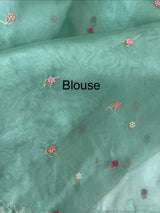 Organza saree with embroidery borders- MS7891