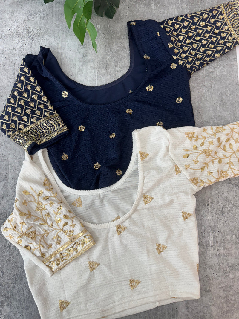 Stretchable Readymade blouse with sequence work : SIZE 32 - Combo 6