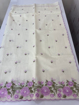 Mul chanderi embriodery saree with scalloped borders MSH176