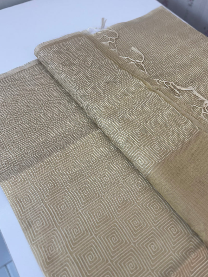 Tissue silk saree MTTS66- LightGolden