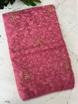 Soft kota checks saree with embroidery - MS7679 Pink