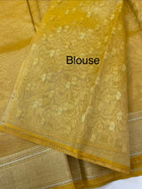 Tissue silk saree with border MS9453 DustyYellow