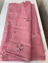 Kota  checks saree with embroidery - MS7679 Pink