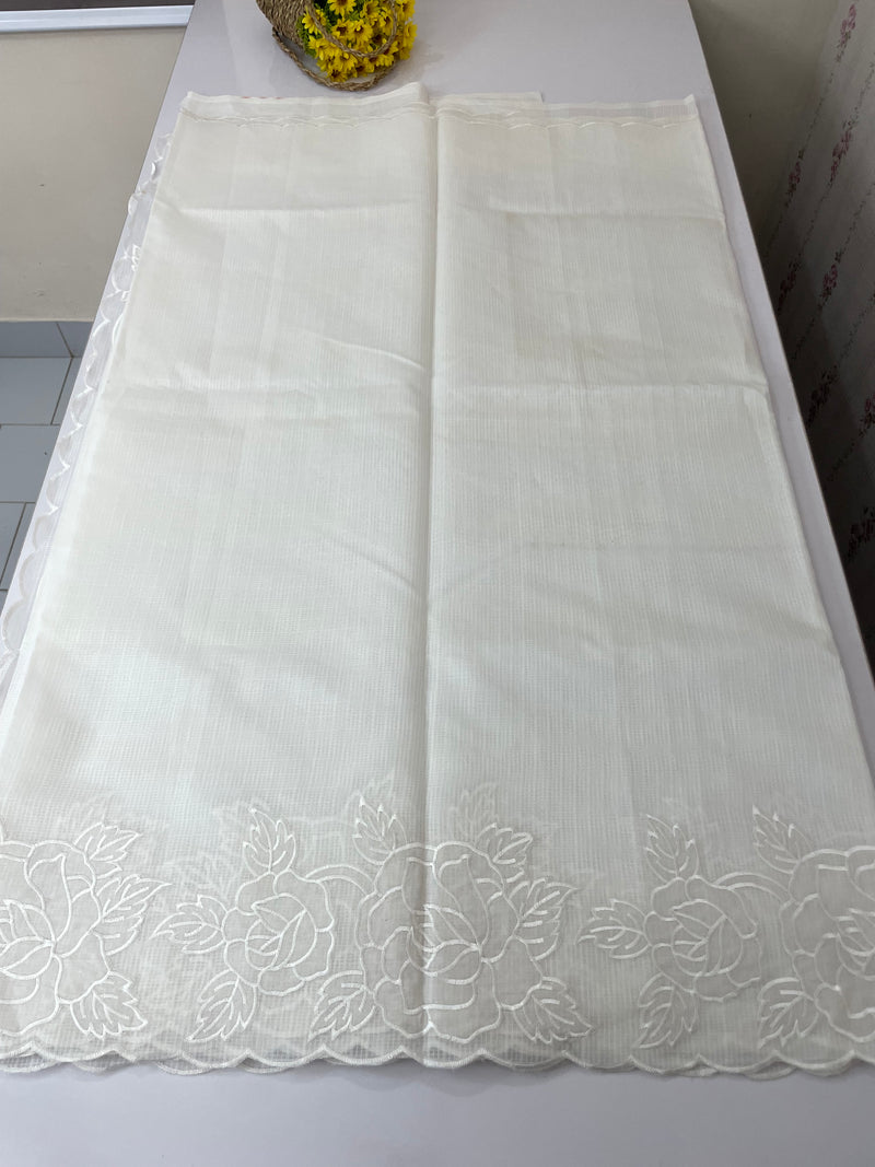 NetKota Applique work saree  MS6798- White
