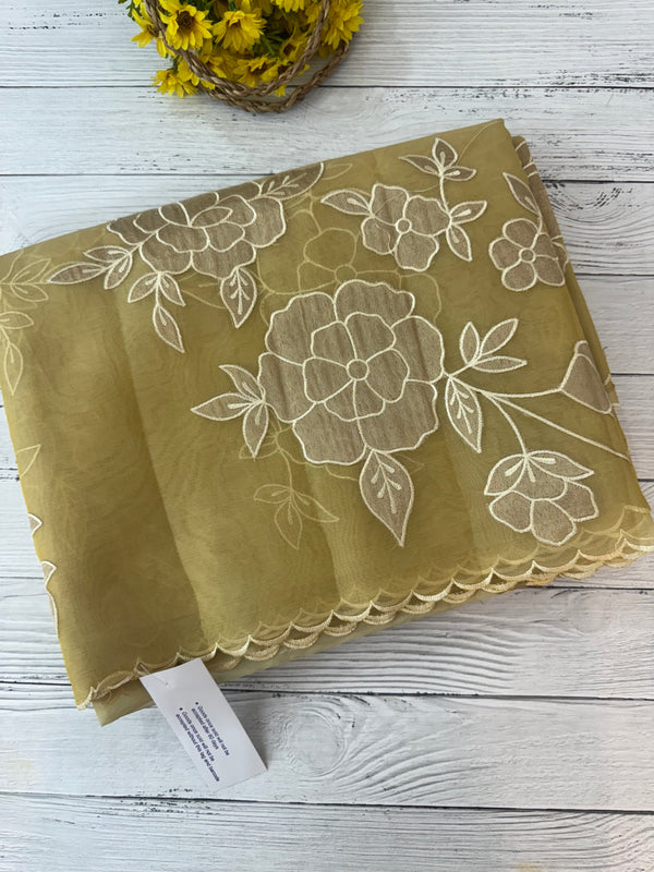 Organza saree with applique work MS5081