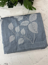 Blended Tussar silk saree with tissue applique work- MSH193 DuskyBlue