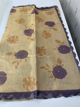 Printed Tissue silk saree with foil work MTS214