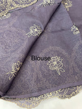 Silky kota saree with embriodery MS16334- Purple