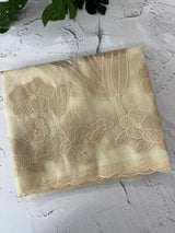 Semi organza saree with appliqué work - MSH906 Ivory