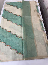 Soft Jute tissue saree with embroidery MJT671