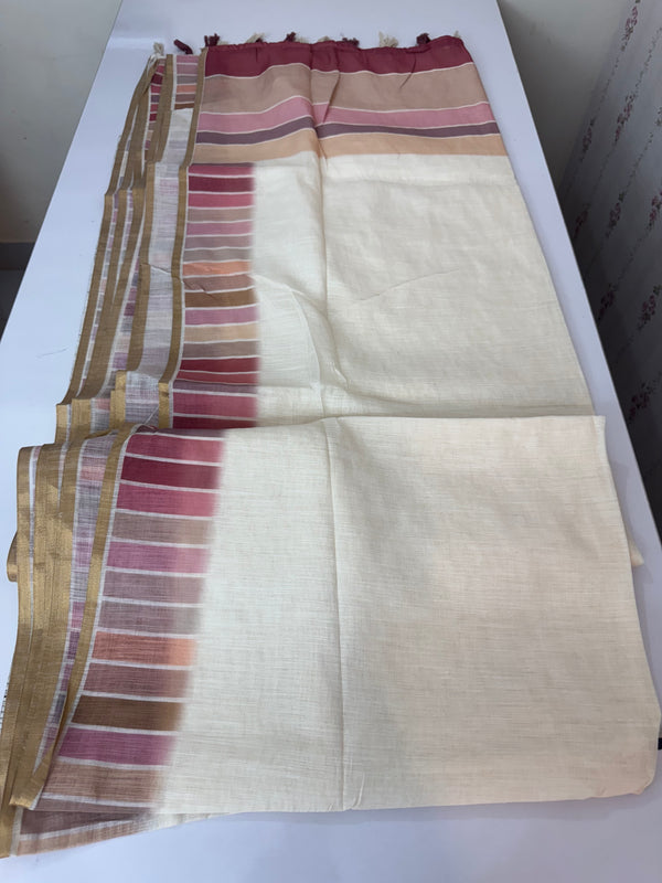 Rainbow semi Linen Saree MLS615- 13