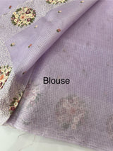 Silky kota embroidery saree MS5407 - Lavender