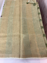 Tissue linen saree with handwork MLS5499