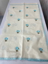 Mul chanderi embriodery saree with scalloped borders MSH290