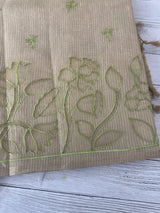 Tissue silk saree with applique work MTSS987