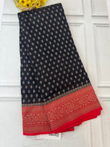 Banarasi viscose Georgette saree MKGS611- Black to Red