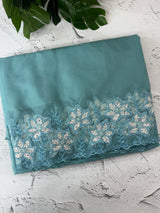 Soft organza saree with sequins cutwork borders- MCW541 - Blue