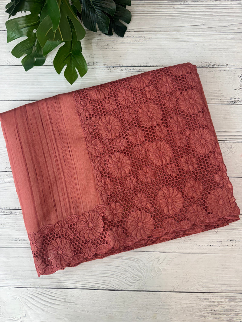 Cutwork Semi tussar saree MTSS845