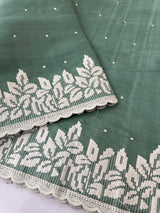Kosa Tussar silk saree with embriodery - MS8178