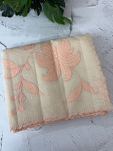 Moonga checks saree with Applique work  MSH160 - Cream & Peach