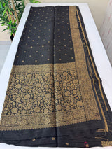 Banarasi Tussar georgette saree  - SMHCSHY Black