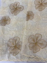 Semi organza saree with thread work - MSH910 Offwhite