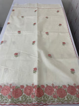 Mul chanderi embriodery saree with scalloped borders MSH176