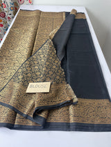 Soft dola silk saree with brocade blouse MDLS212 Black