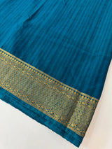 Crepe Banarasi viscose Georgette saree with brocade blouse MS953211- TealBlue