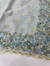 Phulkari NetKota embroidery saree - MSH126 PowderBlue