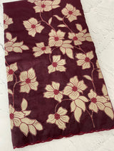 Semi organza saree with tissue applqiue work - MSH931