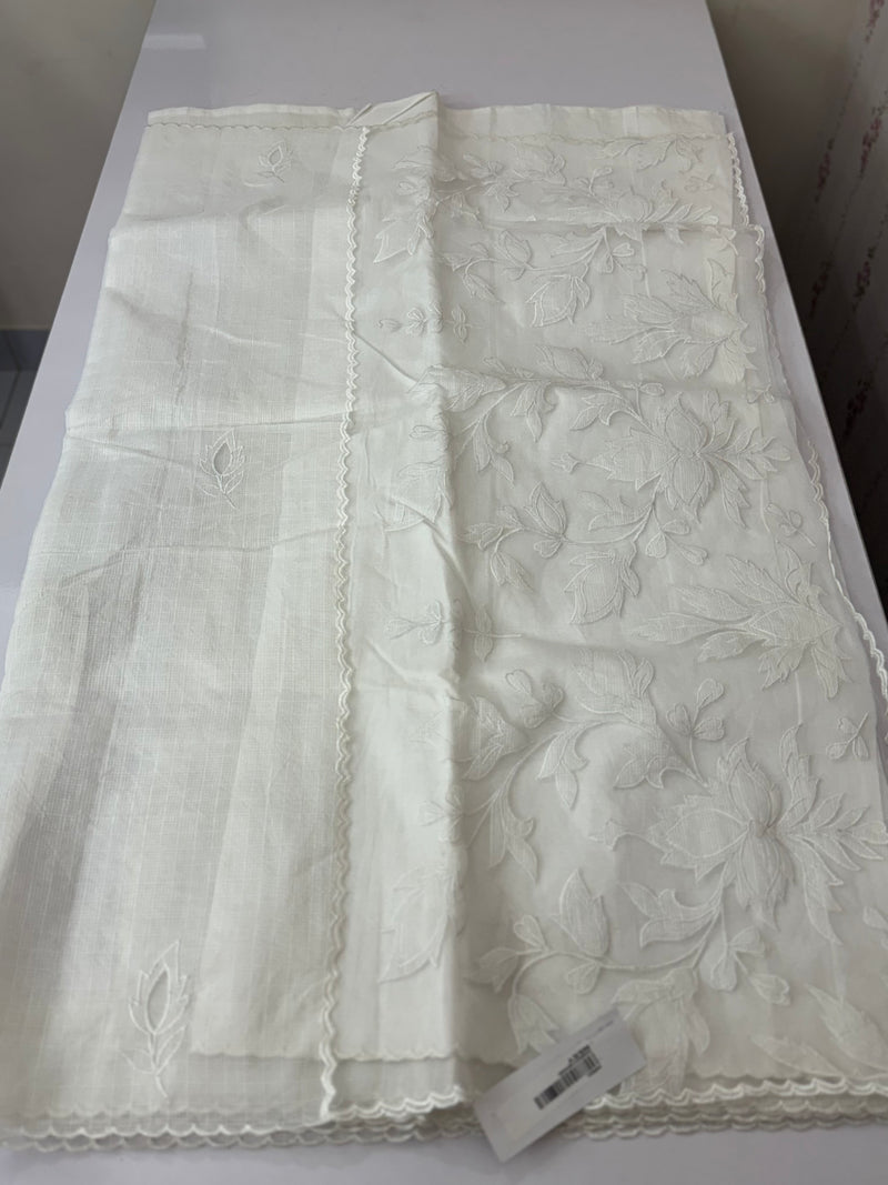 NetKota Applique work saree   -MSH998 White