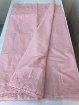 Mul chanderi saree with applique borders MSH112- PeachPink
