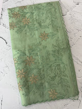 Tissue Silk applique work saree MSH120 JadeGreen