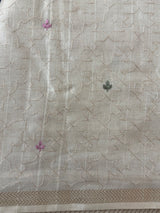 Blended tussar saree with embriodery - MS8665