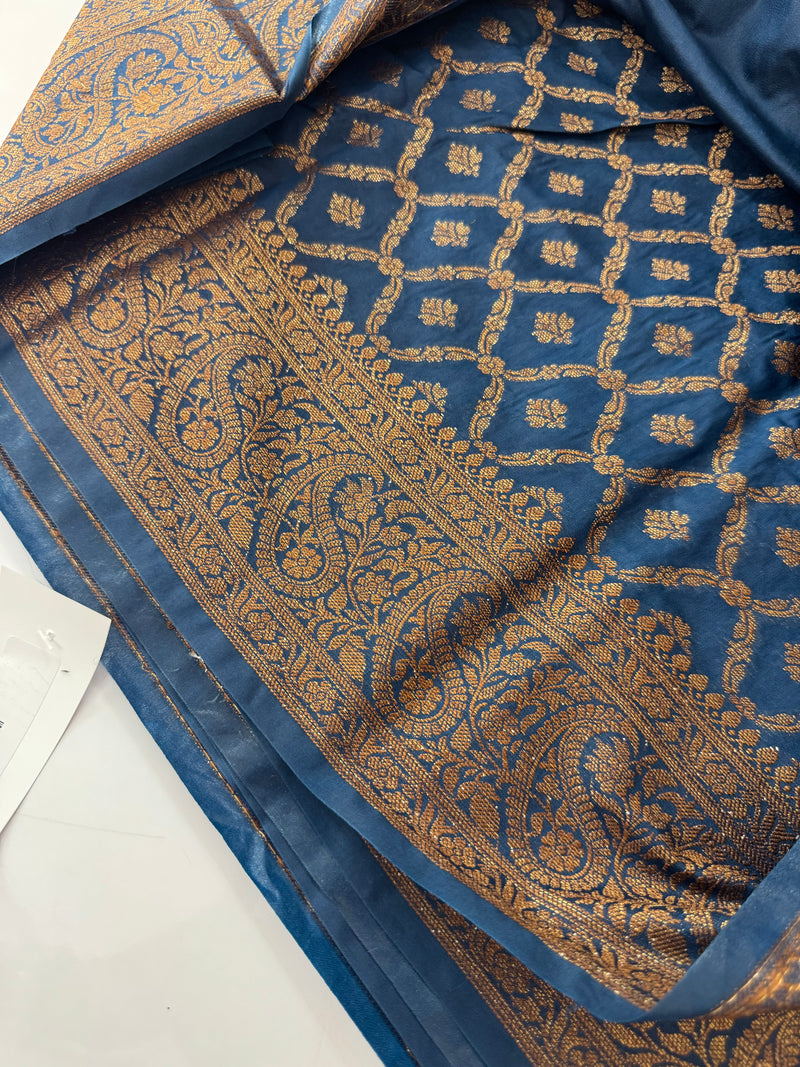 Banarasi warm silk saree with brocade blouse MS12165 TealBlue