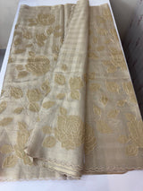 Tissue Silk applique work saree MSH133 Design 1- CloudGrey