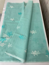 Kota checks saree with embroidery MS7699 - Blue