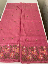 Blended matka Tussar silk saree with embroidery MS4856