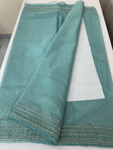 Handworked Organza saree and blouse MCW376 Blue