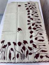 Tissue cotton applique work saree MS6743(2) Maroon