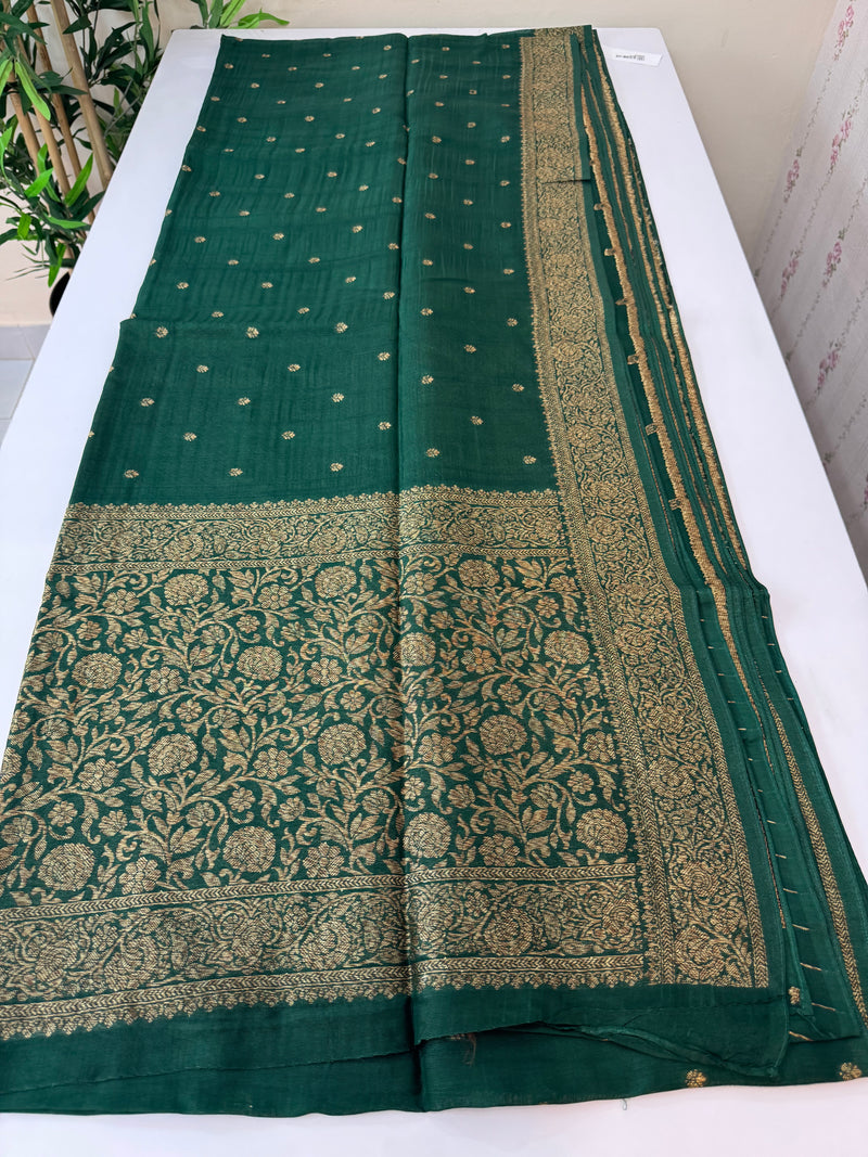 Banarasi Tussar georgette saree  - SMHCSHY BottleGreen