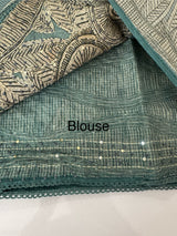 Soft kota silk saree with french knots and kanta embroidery MS16538