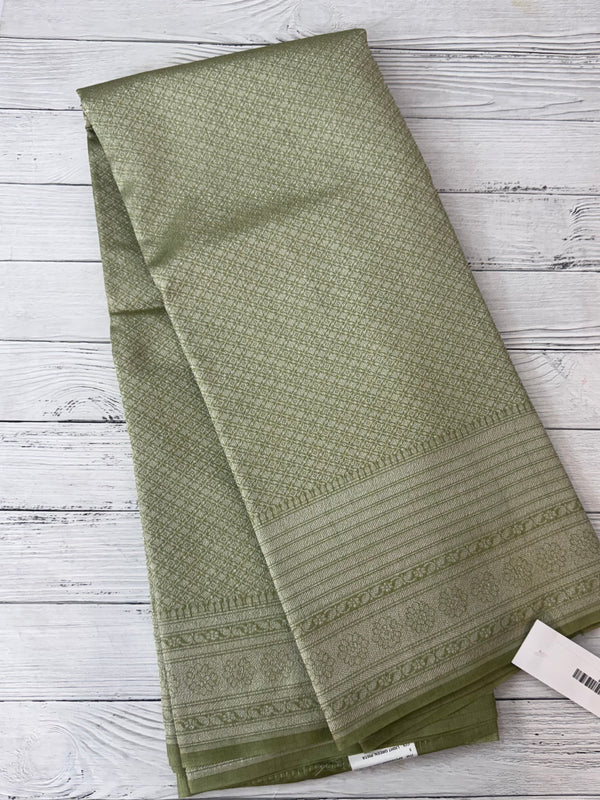 Banarasi semi katan saree in silver zari MS14667 -PastelGreen(1)