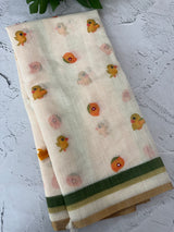 Semi linen saree with digital prints  MLS8765