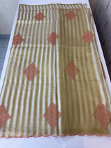 Tissue mix Soft silk saree with embroidery MS8146