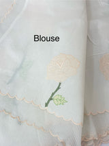Kota silk cotton saree with applique work MS81789