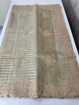 Tissue silk saree with applique work  MSH169 - Copper
