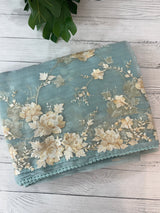 Tissue Organza saree with thread work  MS14931 PastelBlue